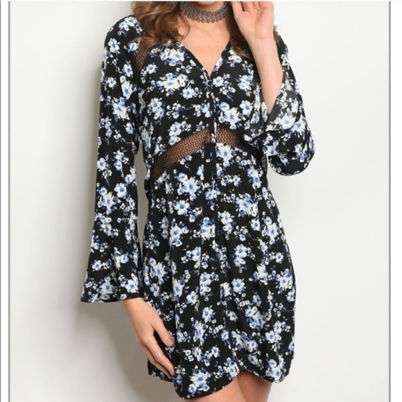 Floral Dress with Mesh BRAND NEW - Picture 1 of 4
